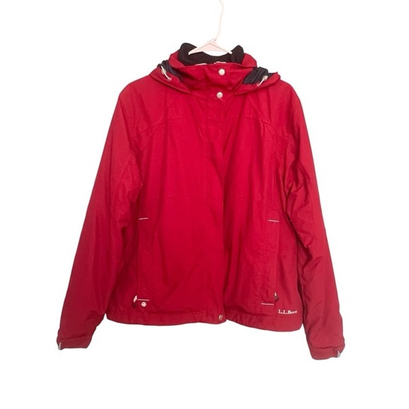 VTG L.L. Bean 2 in 1 Jacket/Coat Red SZ M Outdoors Gorpcore Cabincore Preppy - Picture 2 of 13